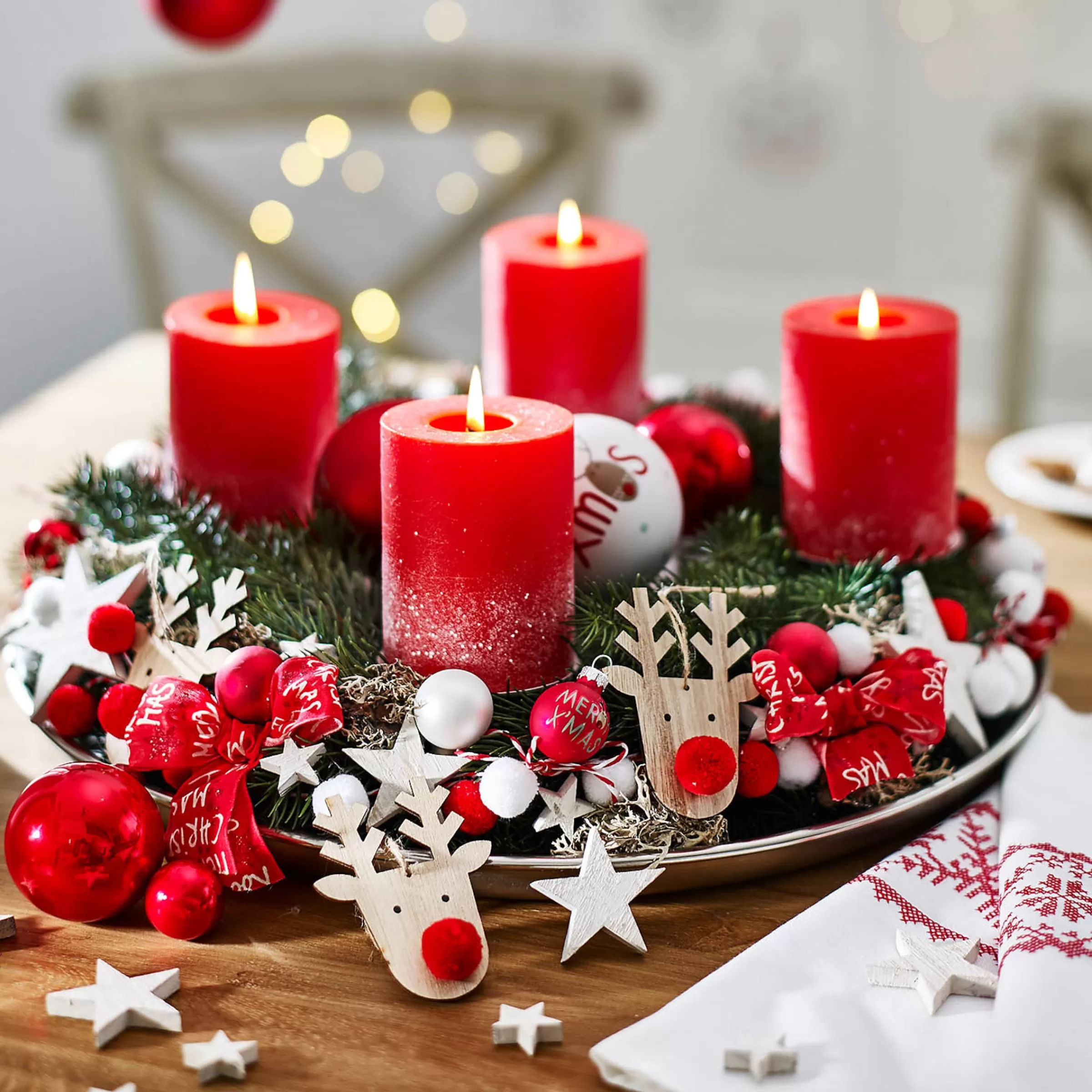 Depot Set De Décoration Couronne De L'Avent Classic