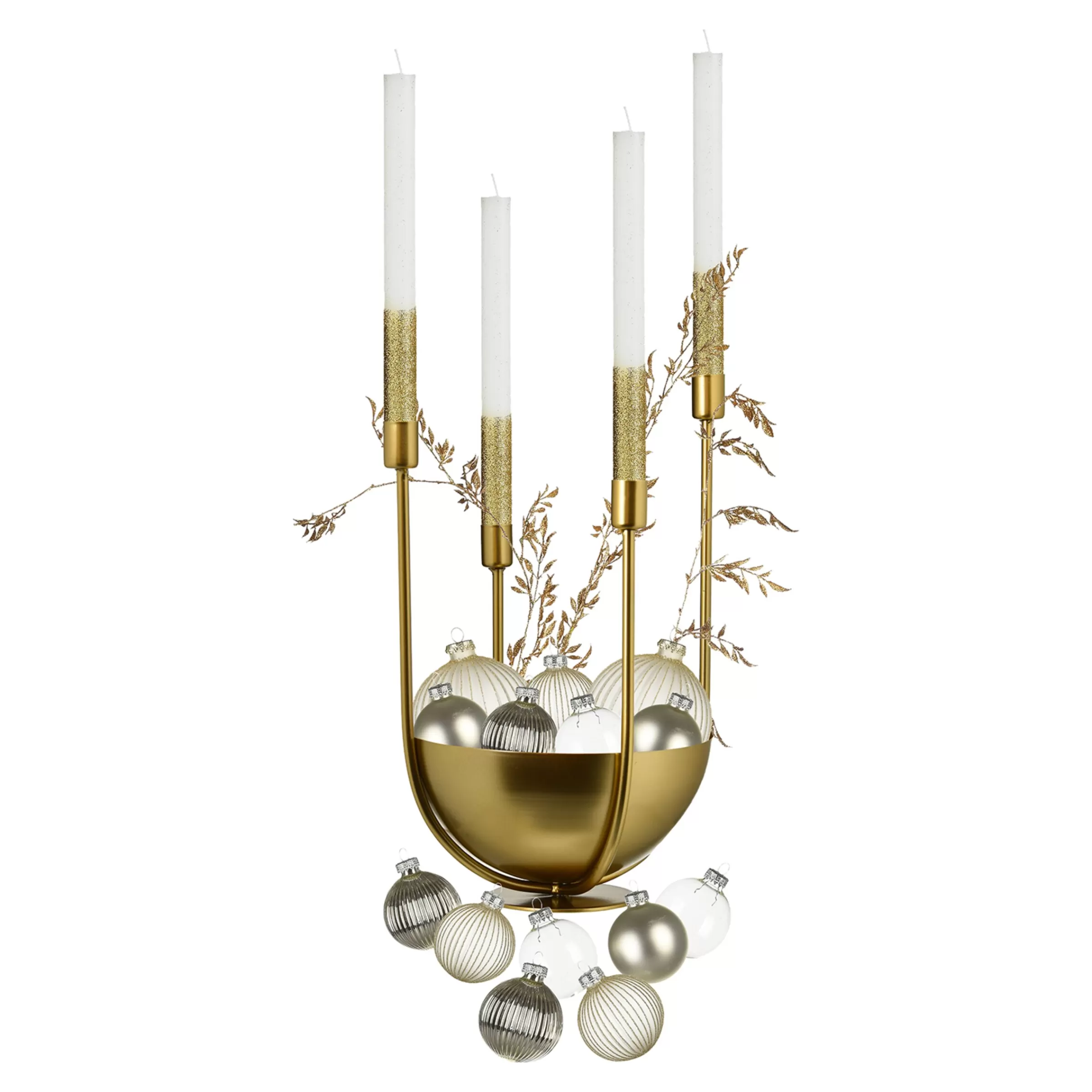 Depot Set De Décoration Porte-Bougies De Noël Golden Glam
