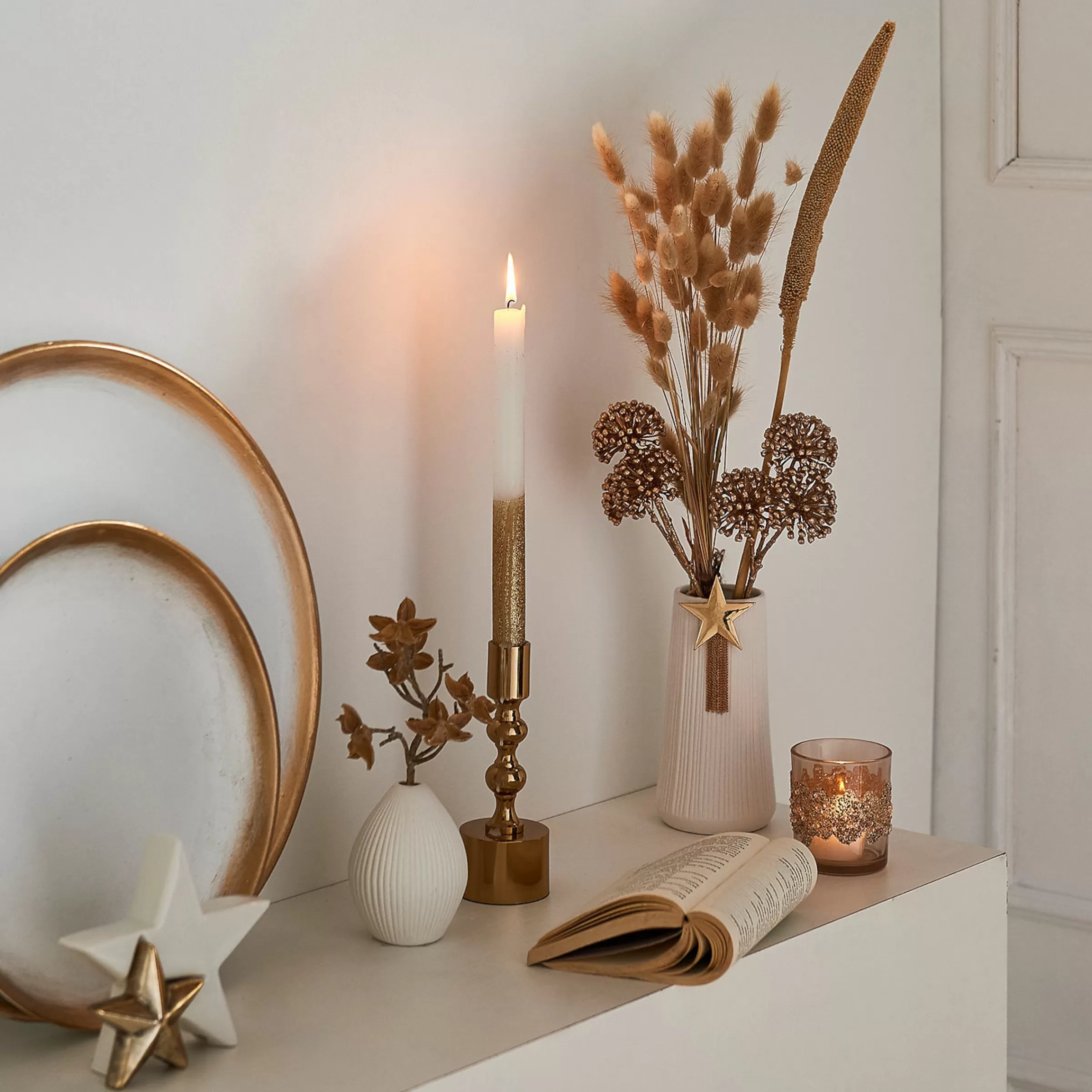 Depot Set De Décoration Porte-Bougies De Noël Golden Glam