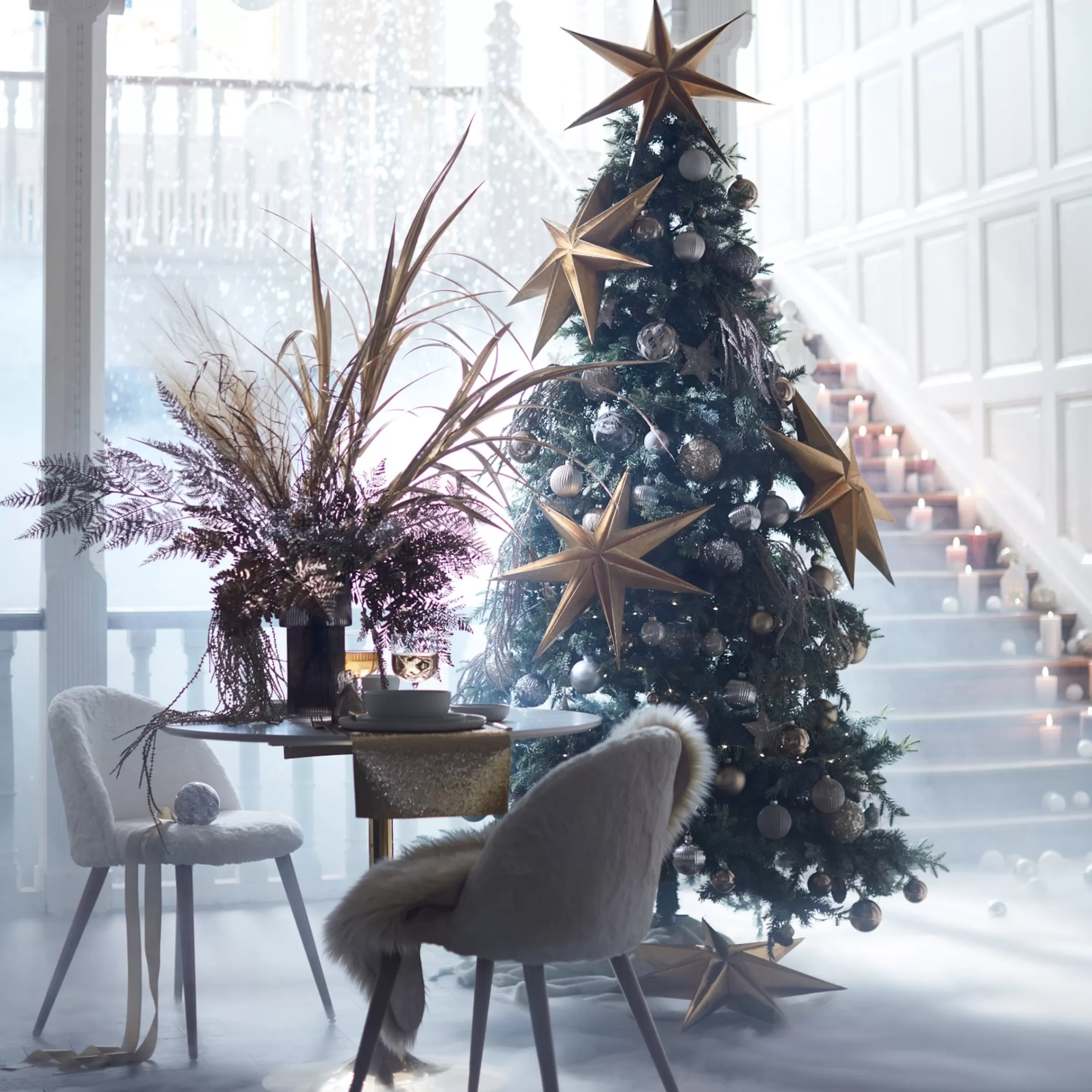 Depot Set De Décoration Porte-Bougies De Noël Golden Glam