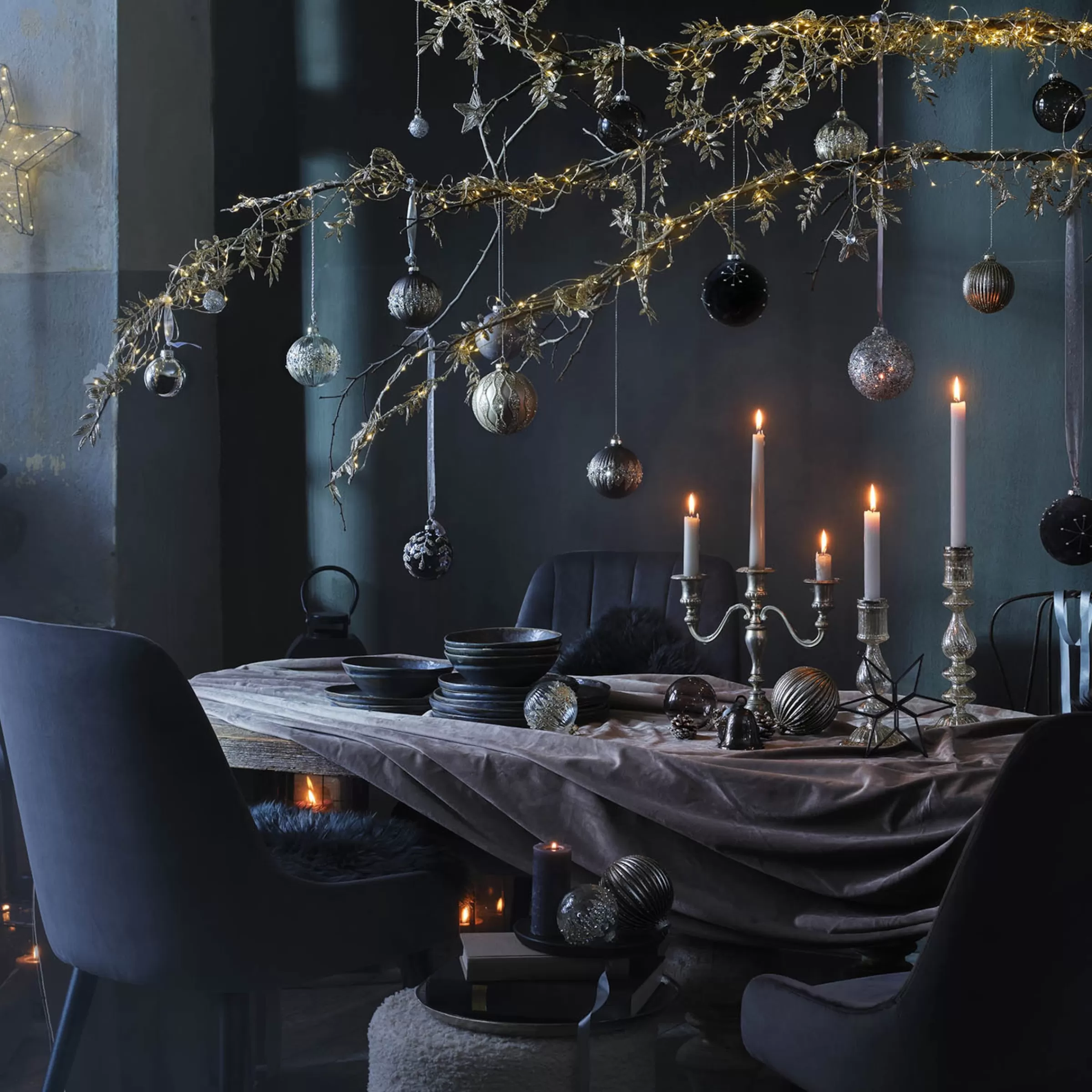 Depot Set De Décoration Porte-Bougies De Noël Golden Glam